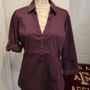 Maroon V-Neck Top
